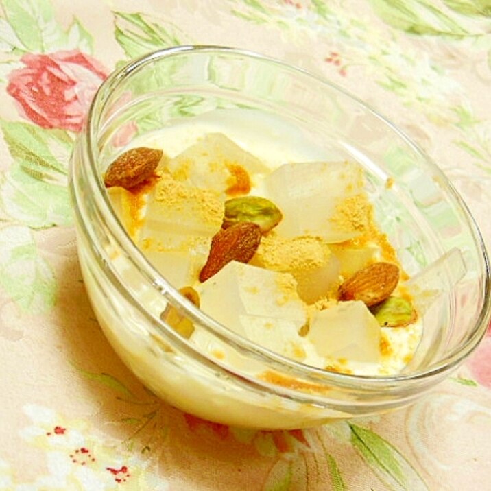 ❤黄粉生姜と２種のナッツの寒天ヨーグルト❤